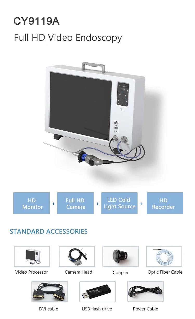 Portable 19 Inch 3 In 1 Endoscope Camera With Hd Video Recording Function