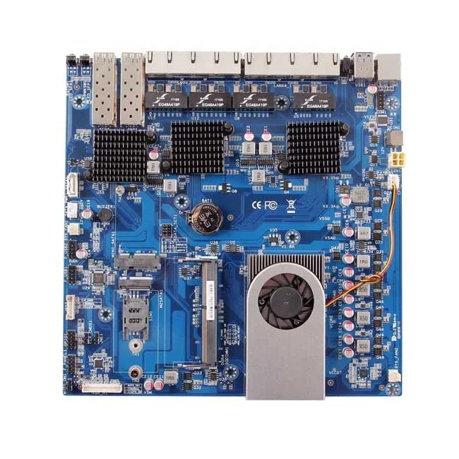 Intel skylake 3855u 8 LAN firewall motherboard with 2 SFP  for network security router