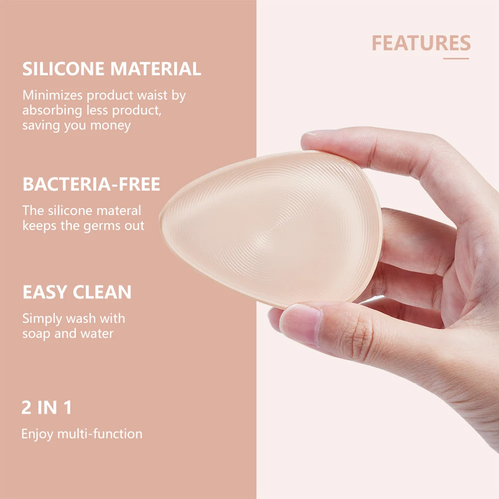 ON SALE Double Side Silicone Powder Puffs 2 in 1 Makeup Sponge Washable Gel Foundation Blender Make Up Sponge With Wet Dry Use