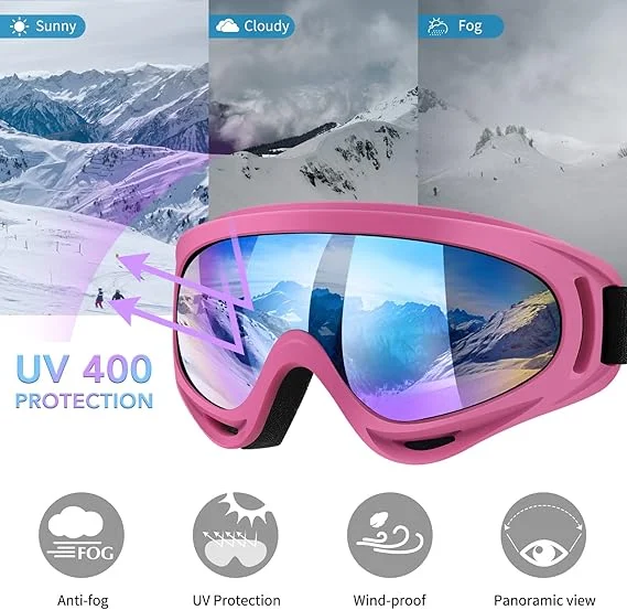 Ski Goggles Snow Goggles for Men Women Kids Youth Adults Boys Girls,Snowboard Motorcycle goggles ATV Glasses