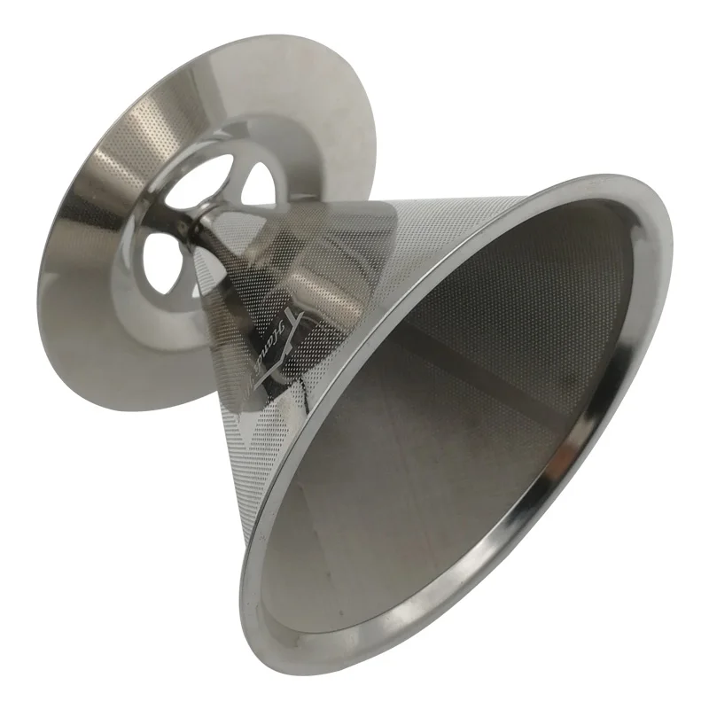 Stainless Steel Pour over Coffee Dripper Paperless Double Mesh Design Slow Drip Manual Coffee Filter
