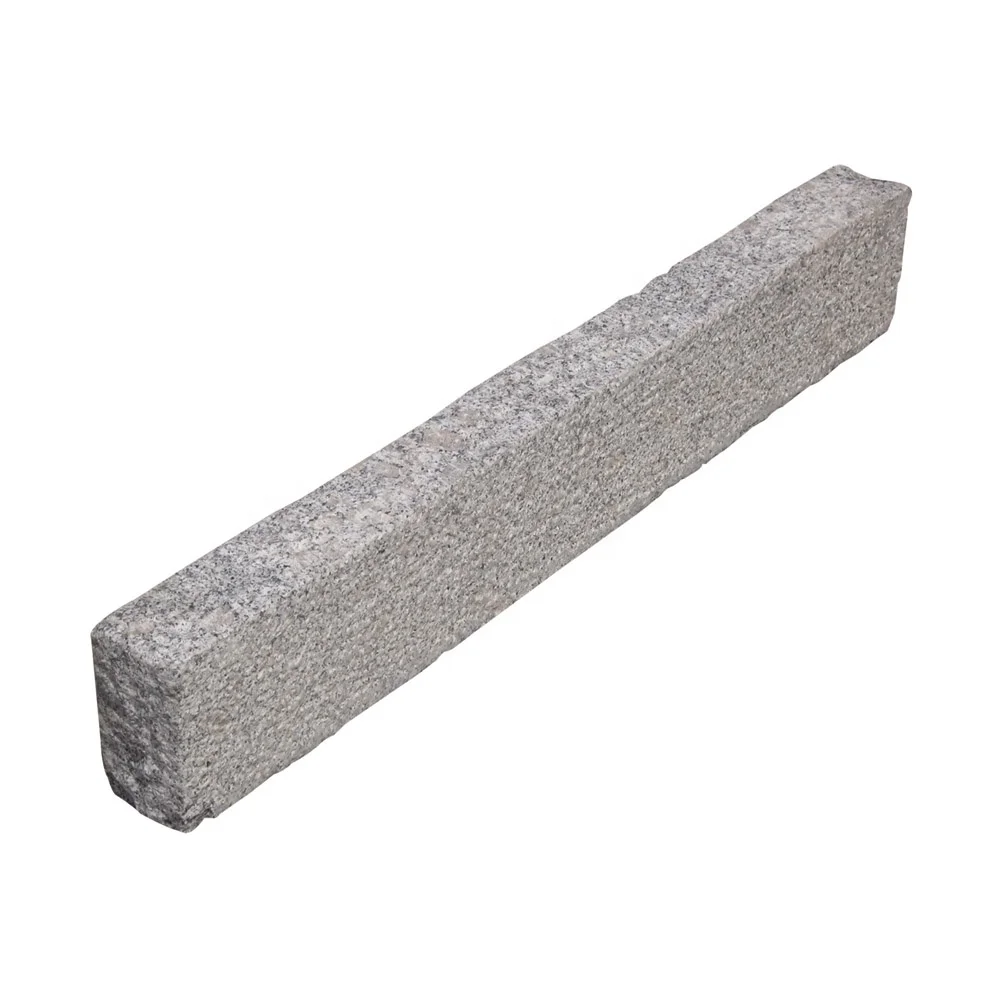 Road building sidewalk light grey granite kerb