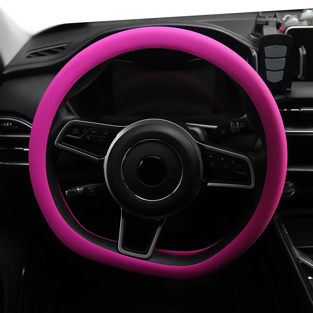 Customized Factory Outlet Soft Litchi Design Durable Car Truck Silicone Steering Wheel Cover Silica Gel Steering Wheel Cover