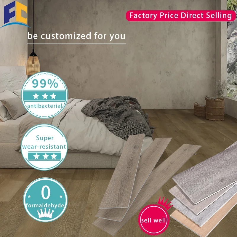 SPC Flooring Vinyl Plastic Flooring with Embossed Texture - Easy to Clean and Maintain Waterproof click vinyl flooring