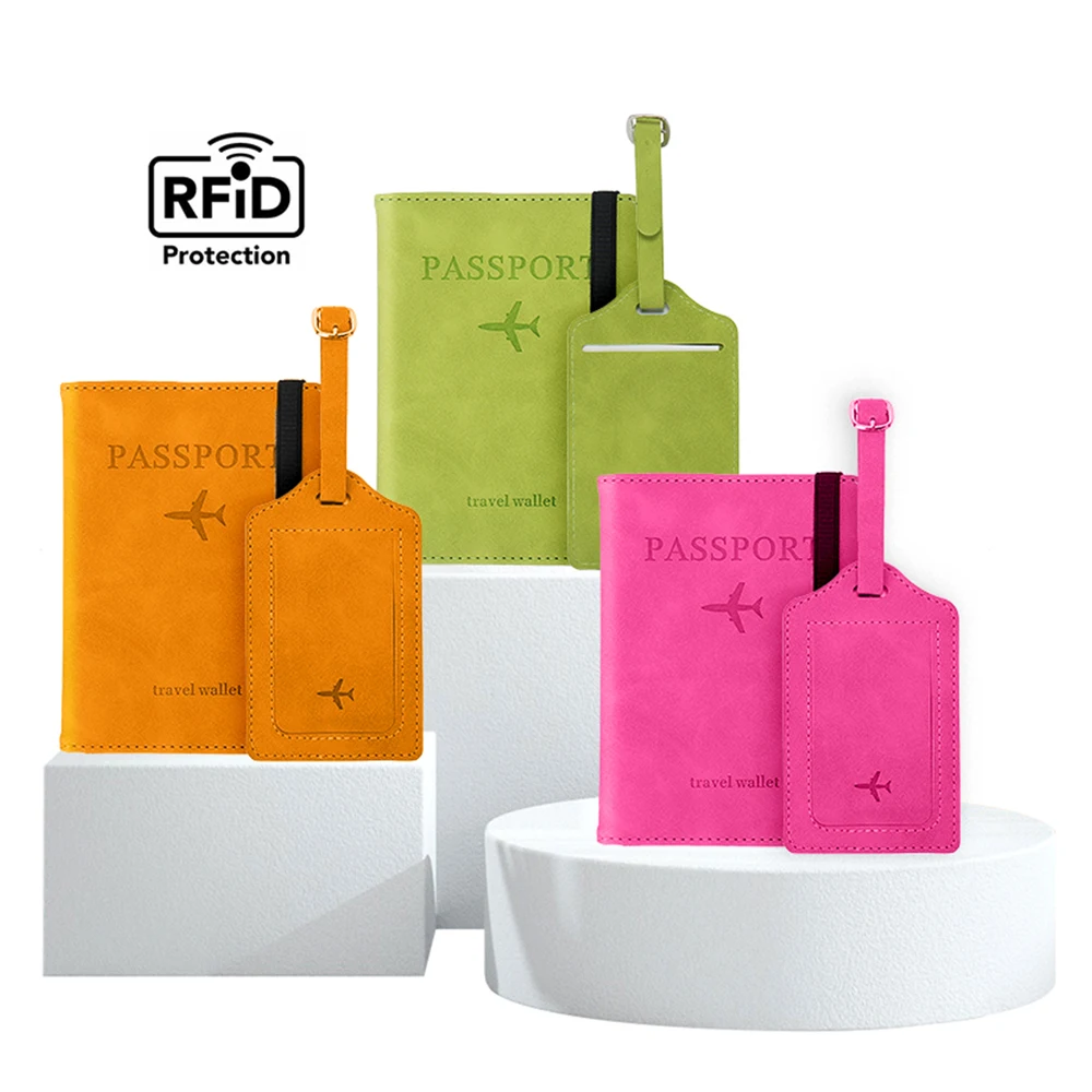 Custom Business Promotional Leather Corporate Gift Passport Card Holder And Luggage Tag Gift Sets