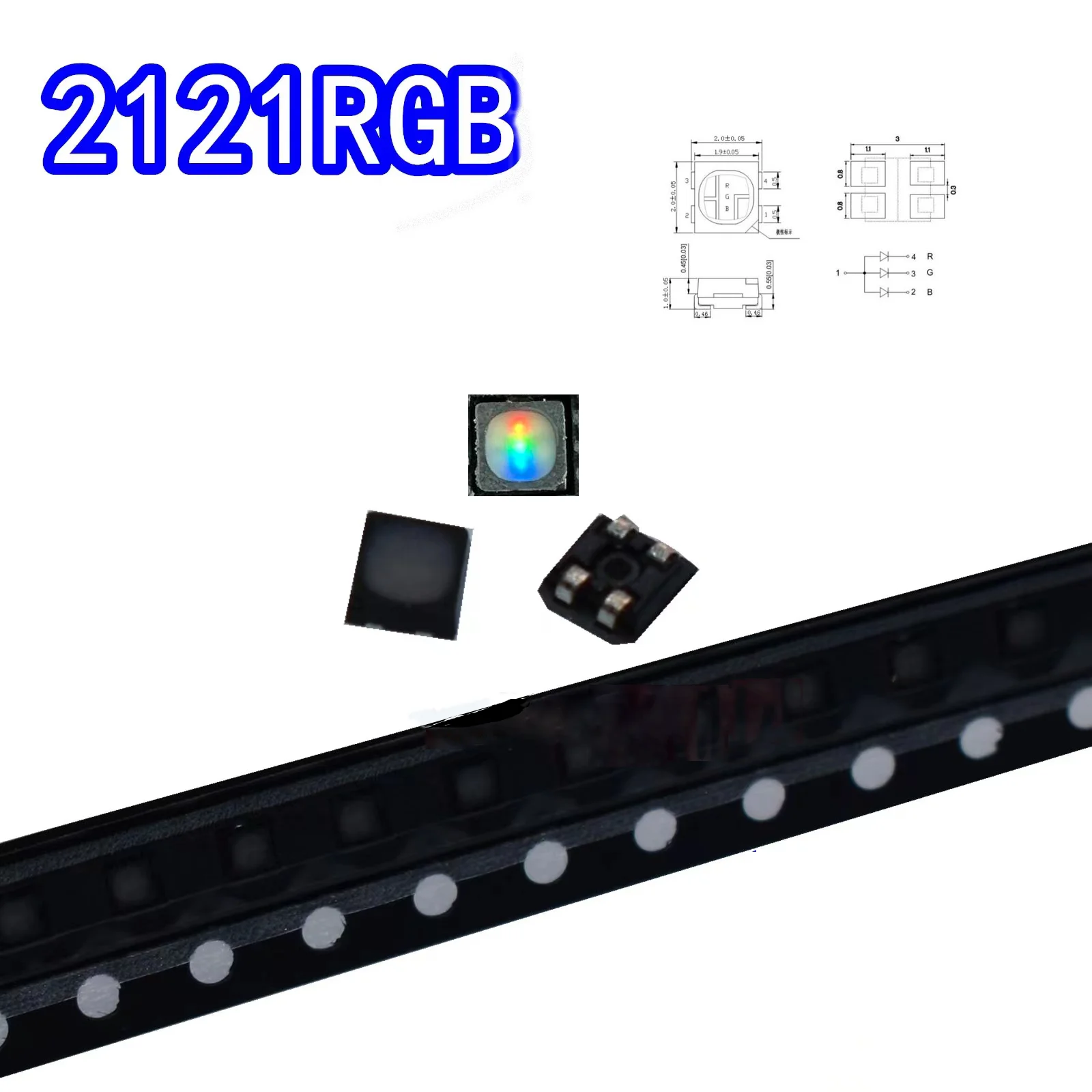 2023 new 0.6w smd led tv 2121 rgb led 620nm 520nm 460nm for screen display