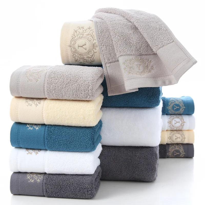 Thick Bath Towel Set 3 Pcs Custom Your Logo Face Bath Towel Wholesale 100% Cotton Soft OEM Customized Adult Towels