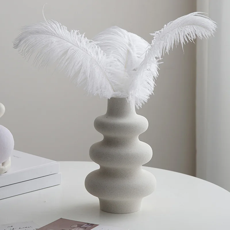 Hot Sale White Ceramic Vase Set Flower Vase Nordic European Minimalist Style For Modern Table Shelf Home Decor