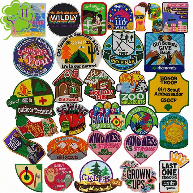 Mountain Camping Iron On Patches For Clothing Outdoor Adventure Embroidered Jacket Backpack DIY custom badge embroidery patch
