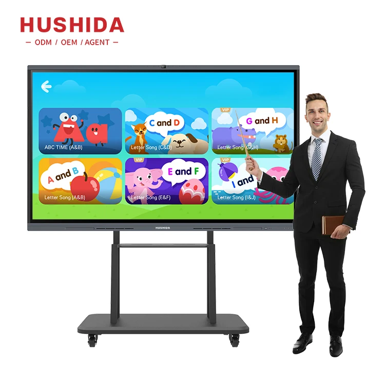 HUSHIDA 86 inch interactive flat panel 75 inch interactive board price for meeting/classroom