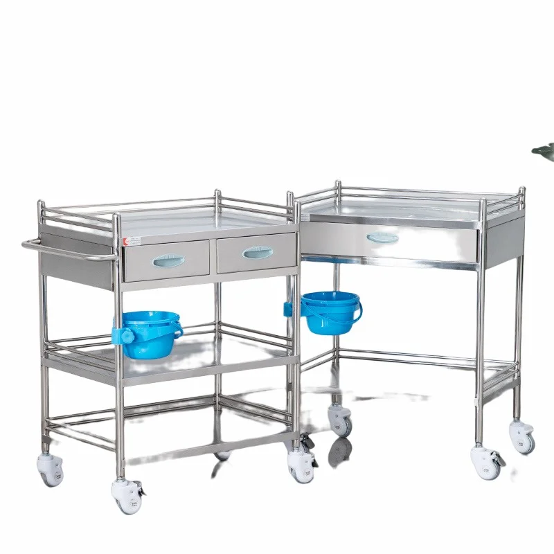 Stainless Steel Nursing Cart And Tool Cart With Drawer In Hospital Operating Room