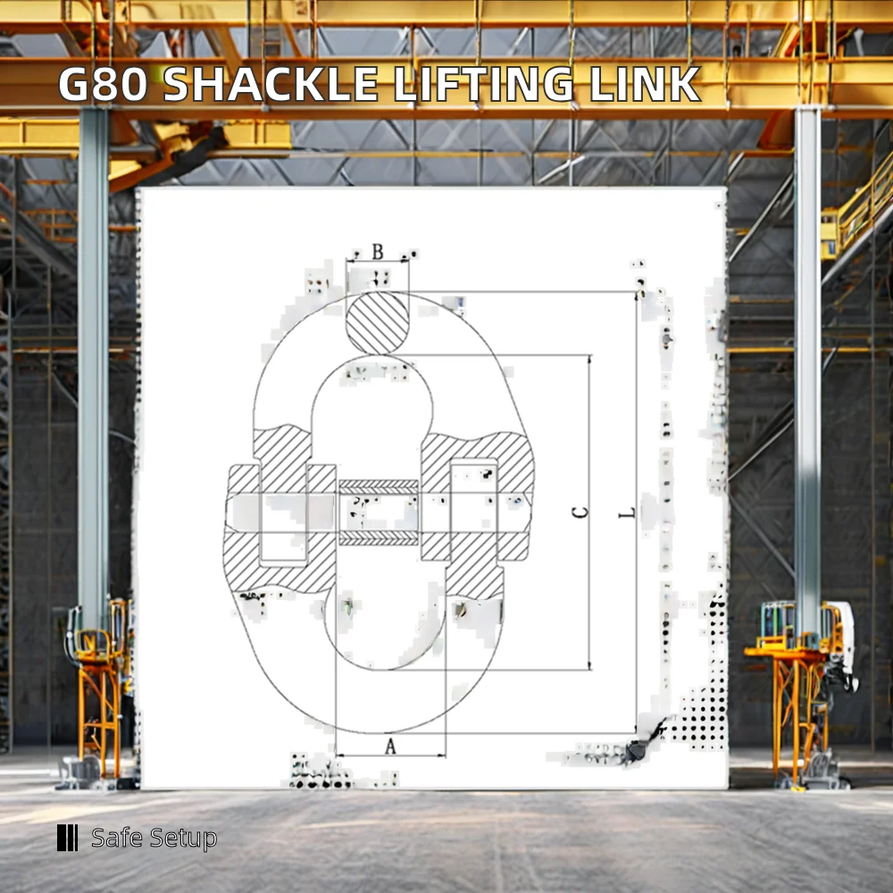 G80 Forged Double Link Butterfly Shackle Chain Alloy Material with Zinc Plated Finish Heavy Duty Usage Packed in Carton Box
