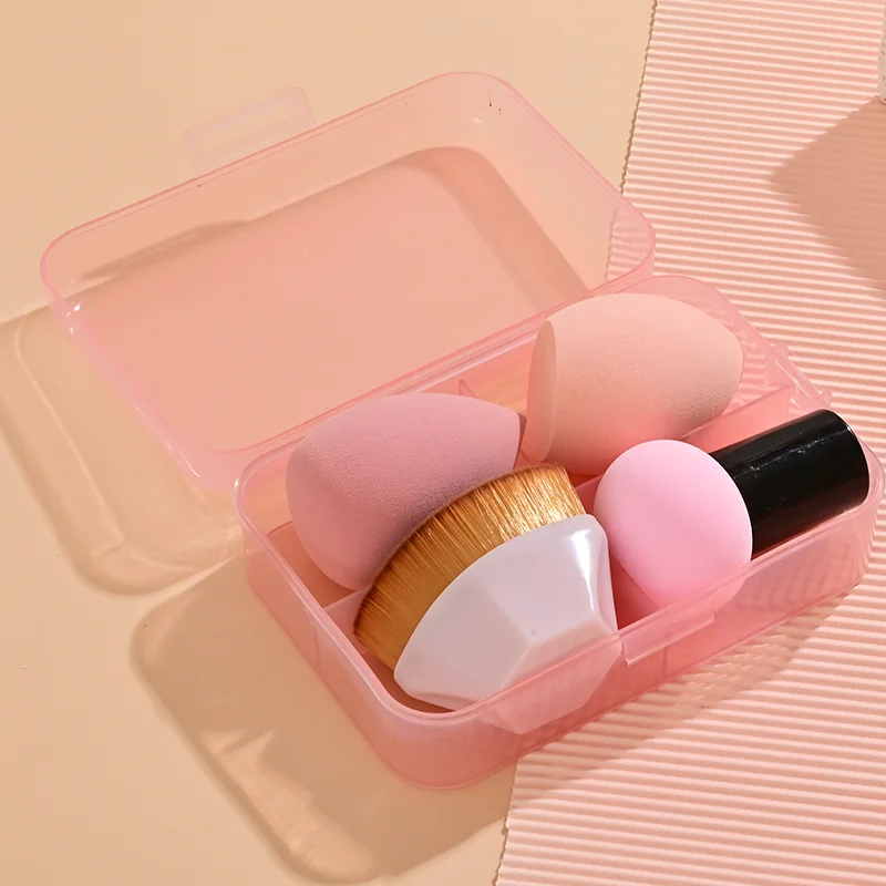 Latex-Free Mushroom Blender Sponge with Handle Multi-Use Easy-Clean Beauty Puff for Makeup Includes Case