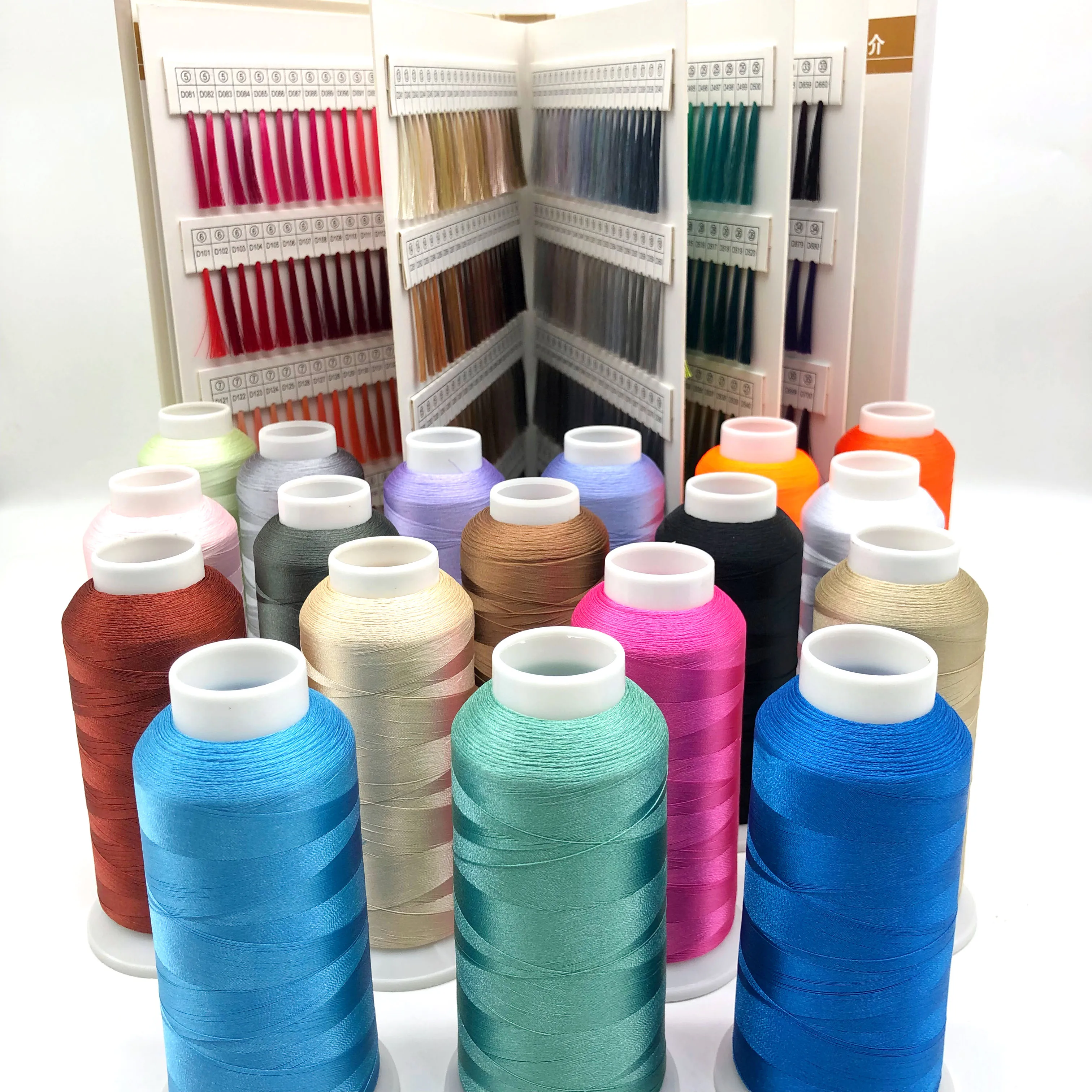 shining colorful china 120d 2 polyester embroidery thread for embroidery machine