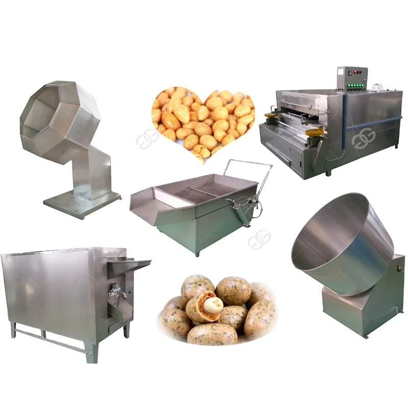 Chocolate Coated Peanut Production Line Peanut Roasting Coating Equipment Roasted Peanut Swing Oven Price