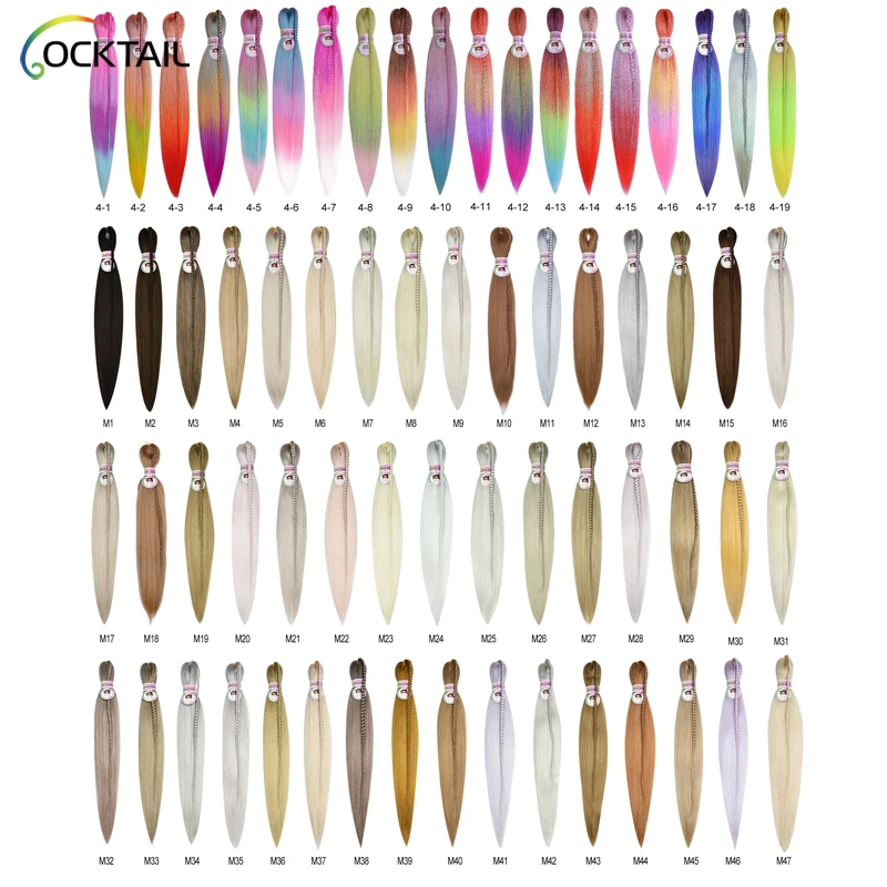 370 Kinds Colors Pre Stretched Braiding Hair,  Free Package Design Private Label Layered End Easy Braid in Stock