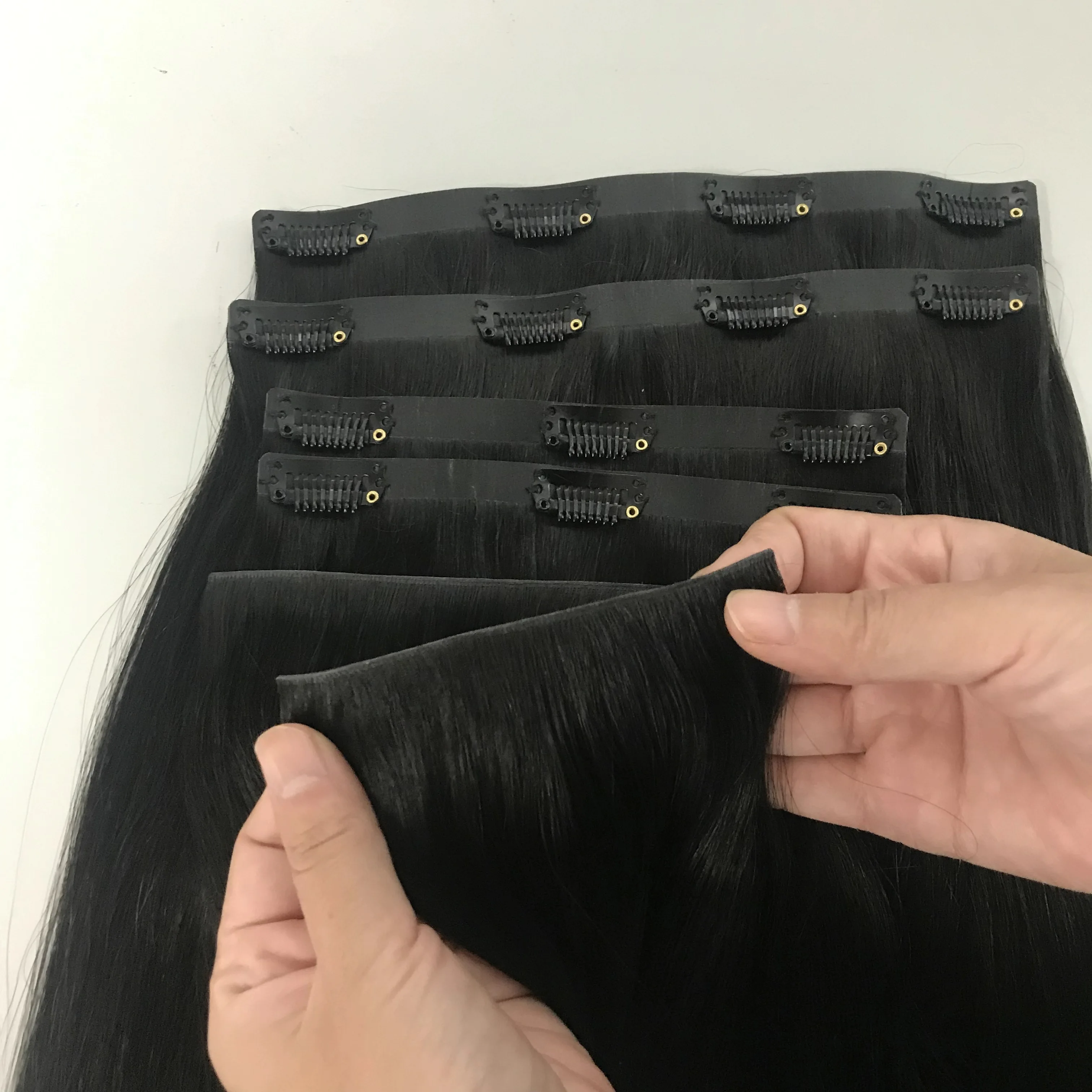 2024 New Design Invisible Clip In Hair Extension Heavy Gram 200g Available More Invisible and Can Wear On The Hairline Part