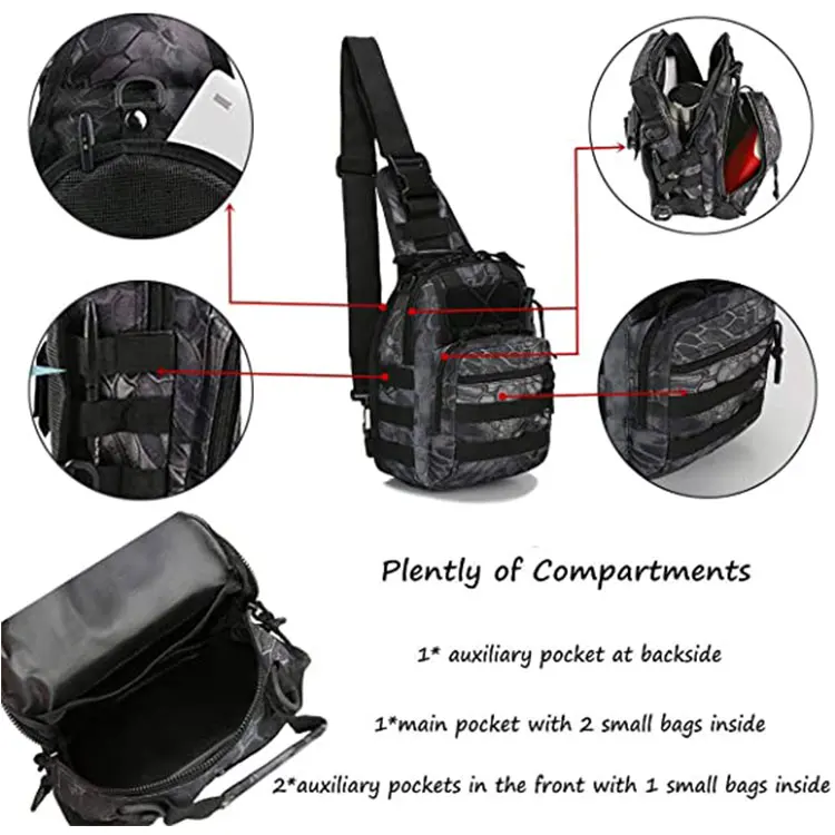 1000d Nylon Cordura Adult Army Mountaineering Outdoor Mini Messenger Backpack Single Sling Tactical Crossbody Bag