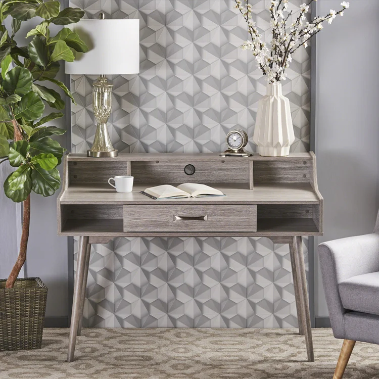  Современный серый дубовый стол Mid Century для дома и