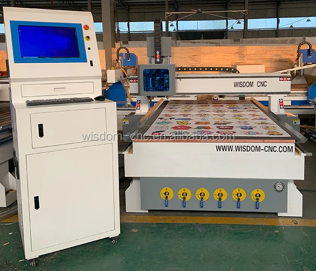 Camera CCD + Oscillating Knife + Spindle cutting cnc router 1530 for cutting signs milling solid wood aluminum