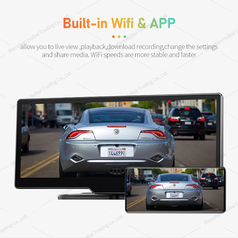 UHD 4K WIFI  Dashcam Wireless Carplay & Android Auto Rearview Car DVR GPS Night Vision Voice Control Video Recorder Black Box