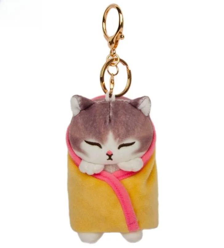 JM Hot Selling Creative Japanese Cute Shark Cat Pendant Kawaii Cat Plush Toy Pendant Mofusand Keychain Stuffed Animal Toys