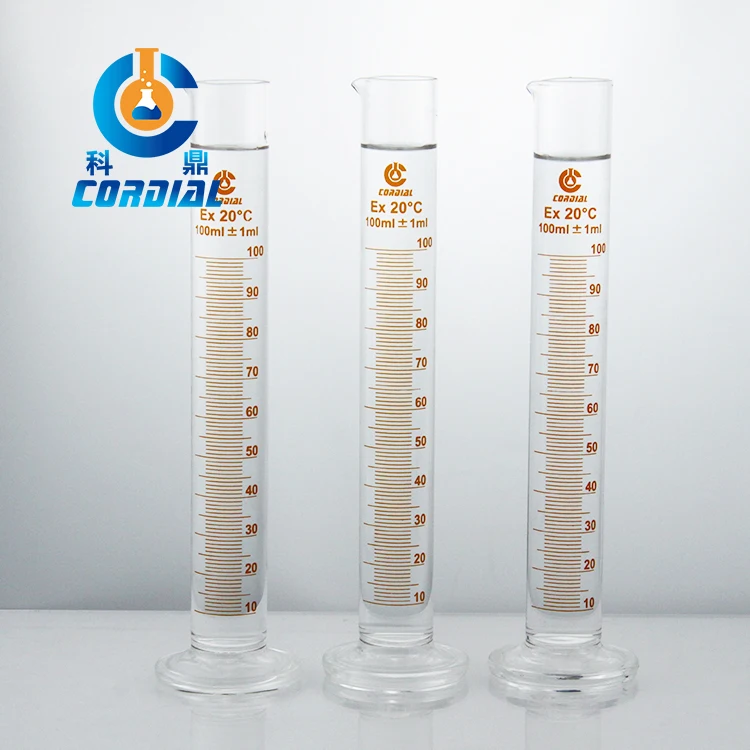 1601 CORDIAL Lab Graduated Glass Measuring Cylinder With Round base