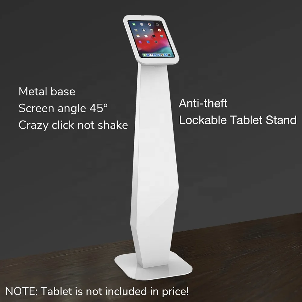 Tablet Floor Stand For iPad Samsung Exhibition Tablet Kiosk Auto Show Tablet PC Floor Stand Restaurant Car Shop Self Service