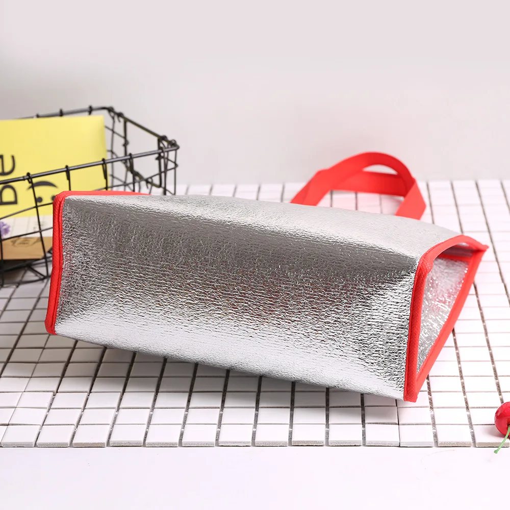 Customized Aluminum Foil Box Large Insulated Thermal Lunch Tote Insulate Cooler Bag Sealing Thermal Cooler Bag