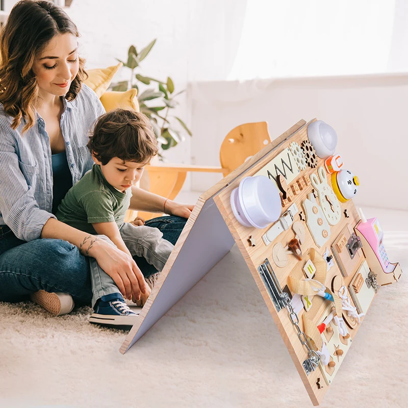 2021 wooden toys other toys & hobbies activity baby kids sensory toddler montessori busy board for toddler