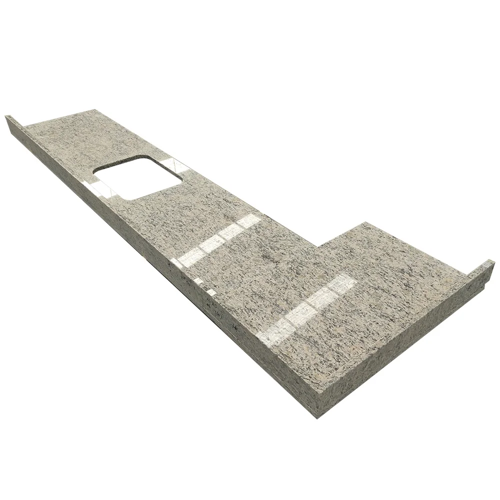 WFCM Natural Stone Kitchen Gold Granite Countertop Prefabricated Prices Work Table Top