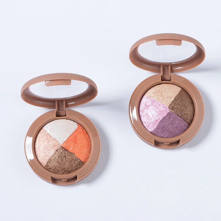 Baked powder High Pigment  diamond Glitter Private label blusher highlight bronzer eyeshadow palette