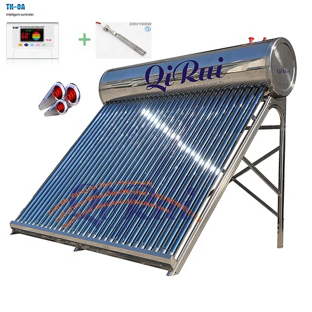 Complete 50L 100L 150L 200L 300L 450l 500 Liter solar heating system low pressure All Stainless Steel Smart Solar Water Heater