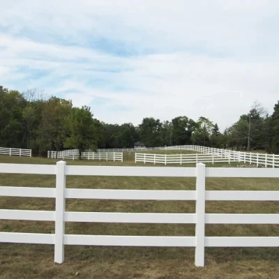 High Quality White 3 Rails Horse Fence PVC Plastic Horse Arena Fencing Composite Vinyl Horse Fences