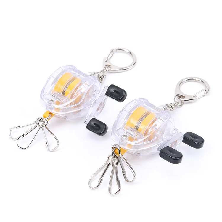 Jetshark Fishing Products Key Chain With Key Ring Fishing Reel Keychain Zinger Scroll Retractor Fishing Accessory