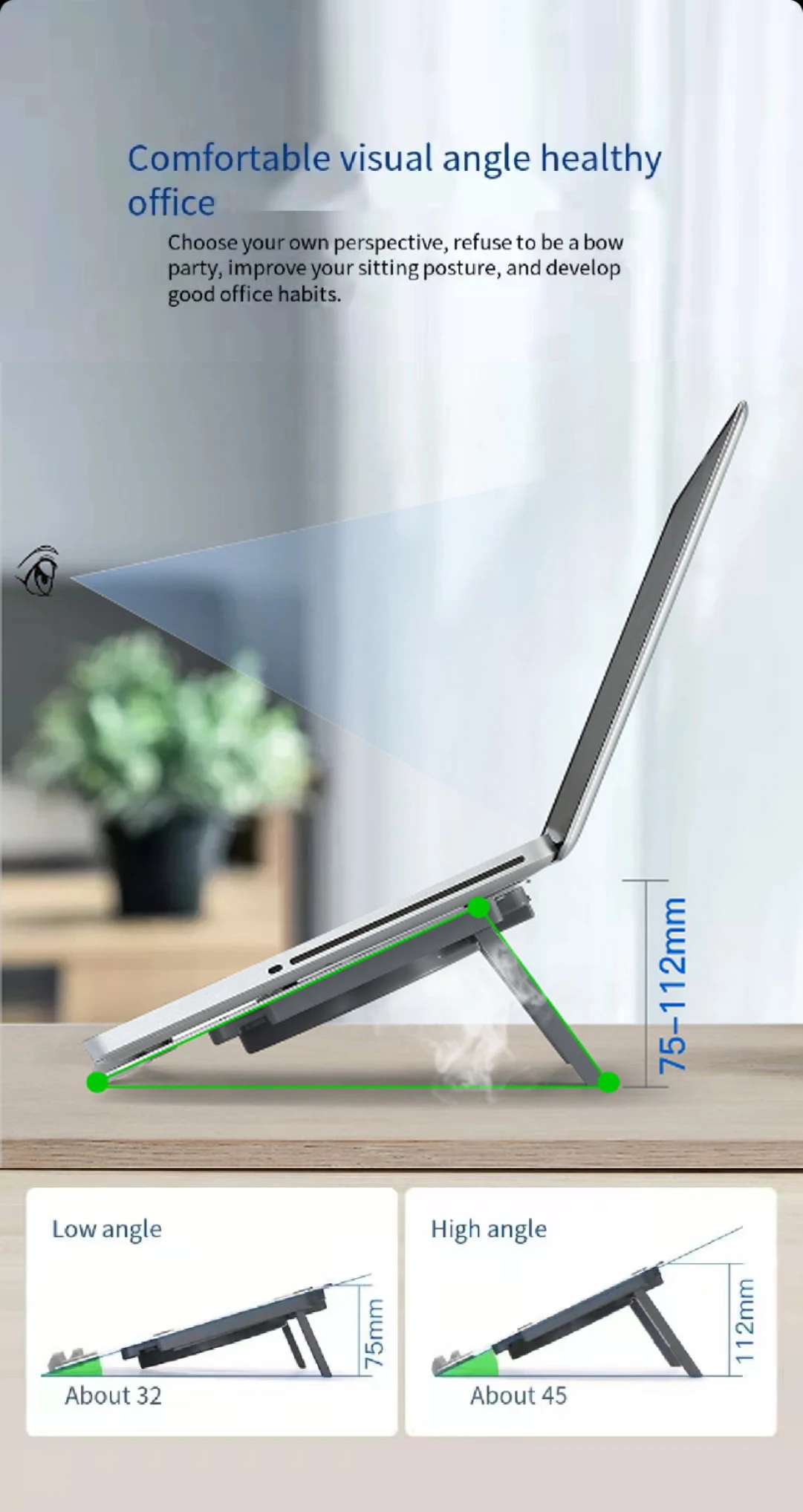 Aluminium Alloy Computer Holder with Cooling Fan Portable Laptop Stand Laptop Cooler for Desk