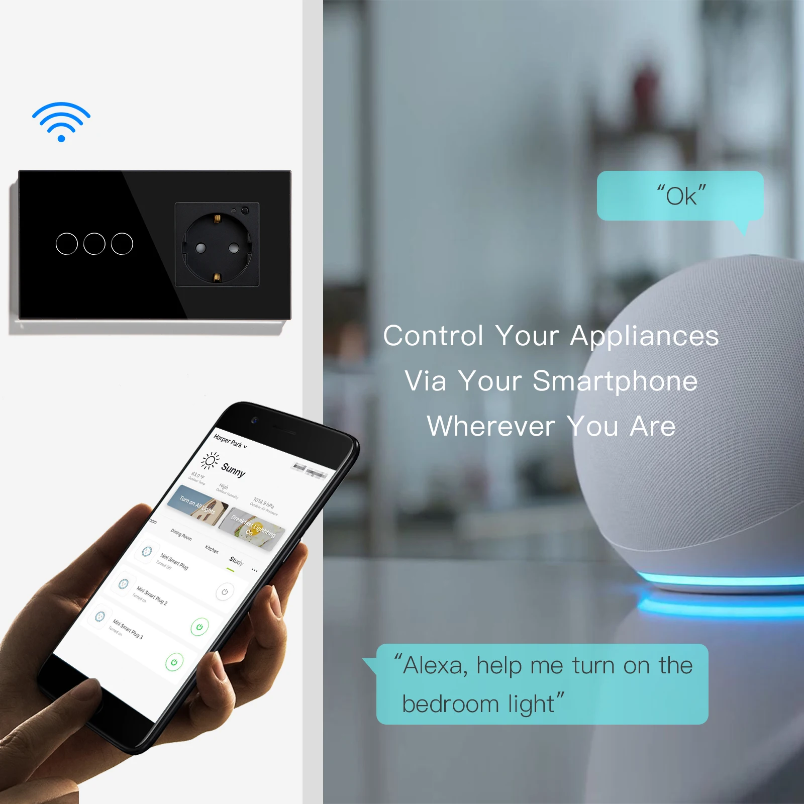 Alexa Echo google Assistant электрические tuya пульт дистанционного управления сенсорный Умный Свет жизни Wi-Fi беспроводной wifi умный выключатель