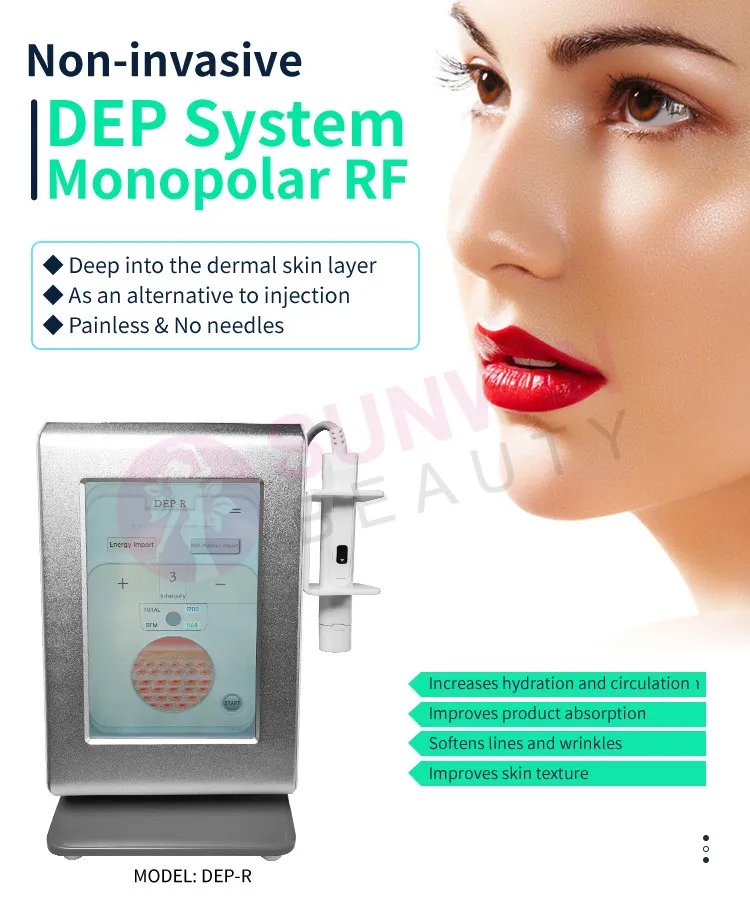 Mini Dep+Rf 2 In 1 Rf Monopolar Face Lifting Nutrition Input Injection Wrinkles Treatments Meso Machine For Beauty Salon Use