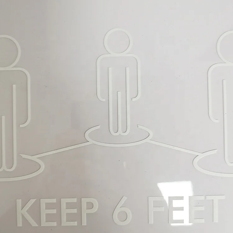  Social Distancing clear PVC decals - Safety Floor Sign Marker / adhesive window