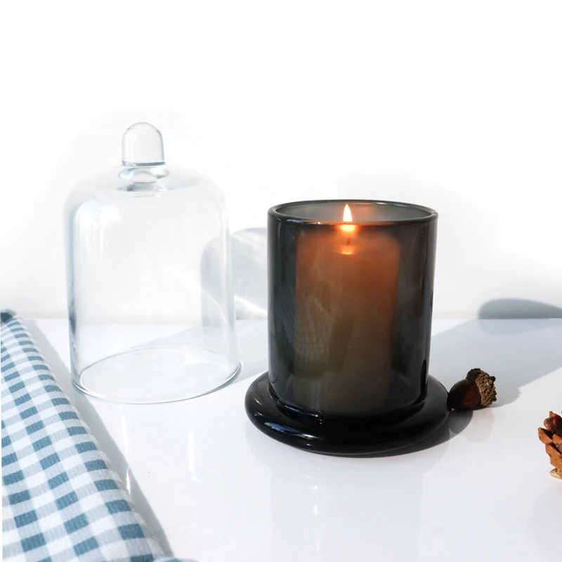 TOP Handmade Golden Bell Glass Candle with Hand Gift SPA Essential Oil Tropical Style Smokeless Scented for Wedding