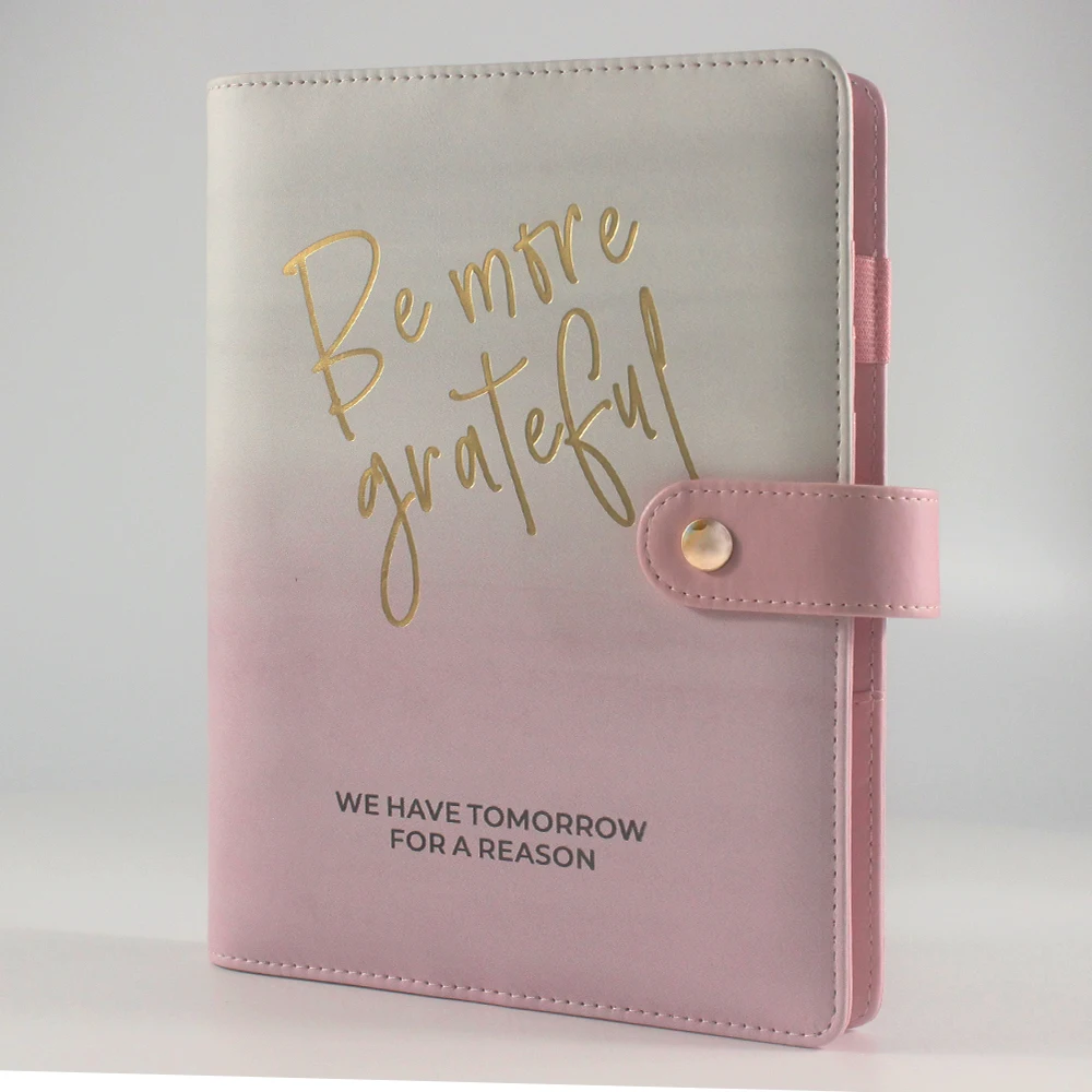 Custom Loose Leaf 6 Ring Leather Monthly Binder Planner Agenda Organizer Diary Notebook With Stickers And Inner Pages