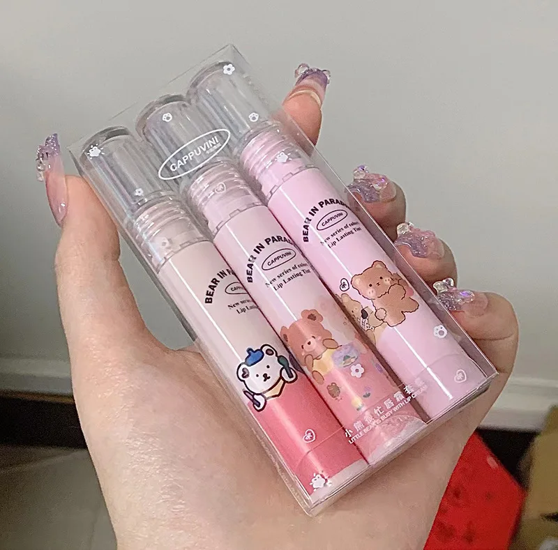 Bear Paradise Milk Tea Lip Mud Lip Gloss Silky Liquid Lipstick Moisturizing  Long Lasting Velvet Matte Lip Glaze
