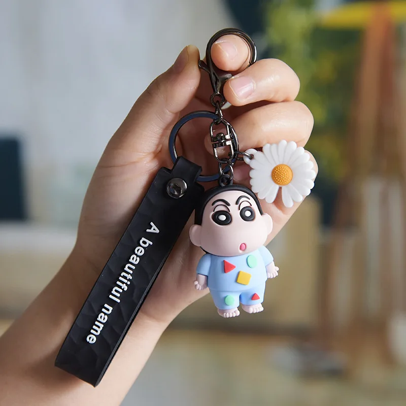 Crayon Shin Chan мультфильм ПВХ резиновая кукла брелок Сакура момомоко цветок подвеска Автомобильная сумка брелки с ремешком на запястье