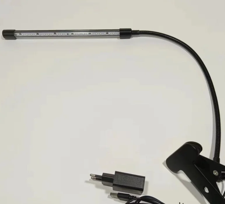 High quality of LED plant growth lamp 10w, 3000K full-spectrum clip-on plant growth light, 5-level dimming