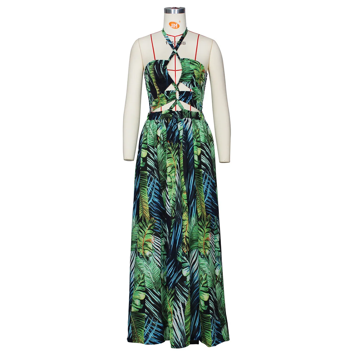 Womens Dresses 2021 new long skirt with neck, digital printing, fashion and swing dressCasual Dresses