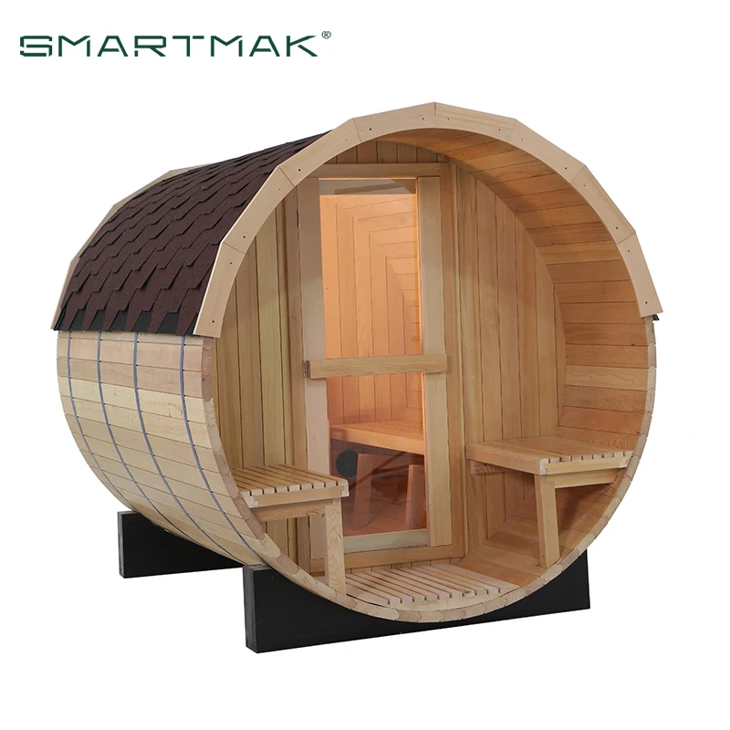 Traditional Outdoor Use 4 Person Size Steam Barrel Sauna Room