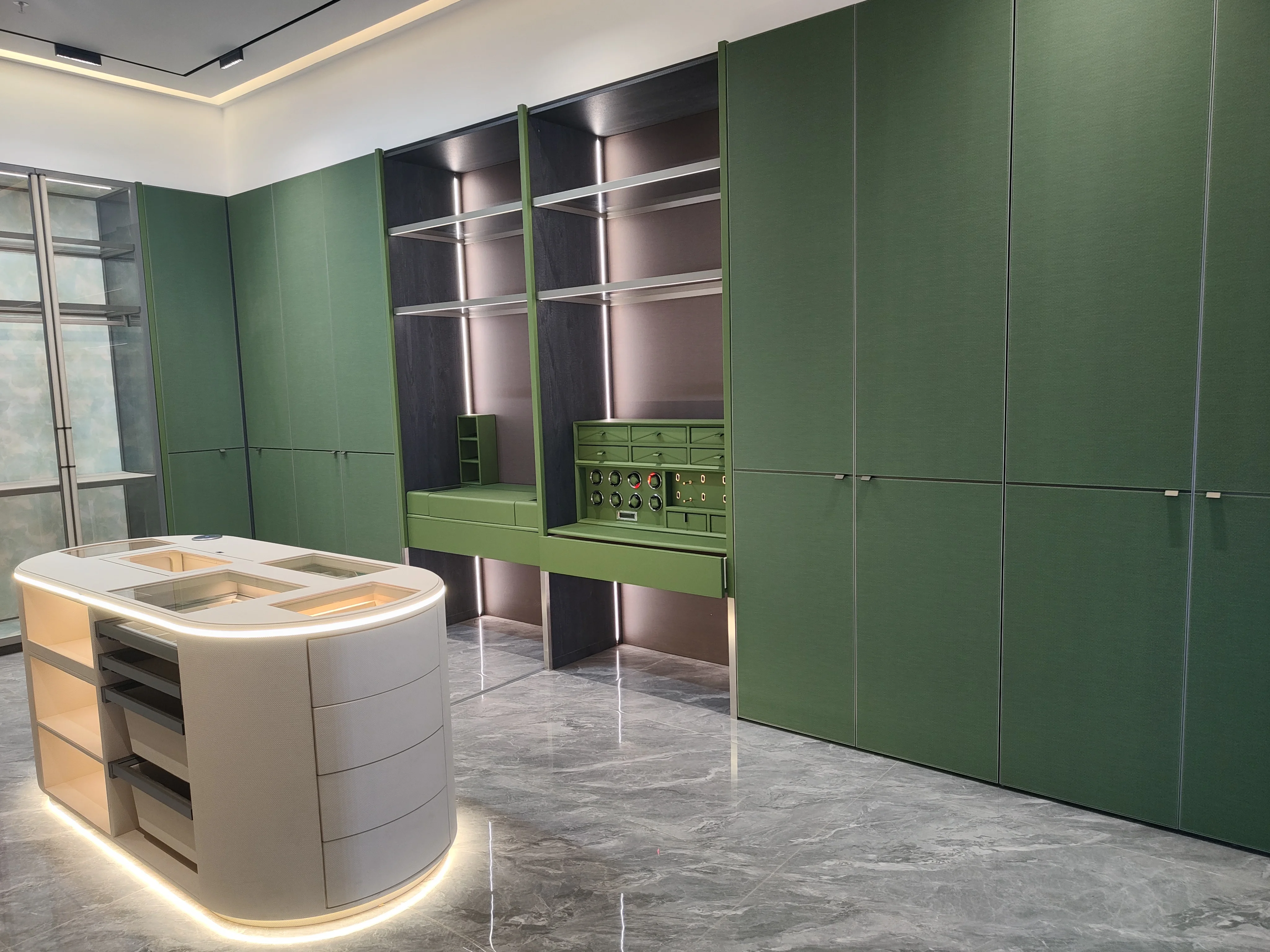 High Quality Bedroom Furniture Leather Oriented Strand Board Wardrobe Door