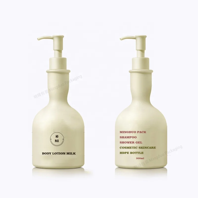 Luxury new skin care packaging set 300ml HDPE plastic body lotion milk emulsion bottle custom cosmetic packaging