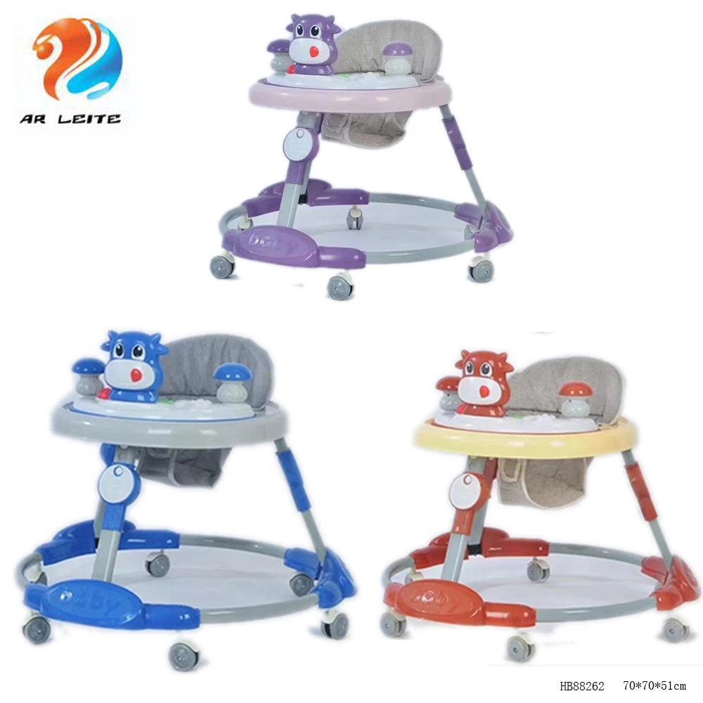 Многофункциональная пластиковая развивающая игрушка Детская ходунка с музыкальным пианино клавиатурой и кирпичом