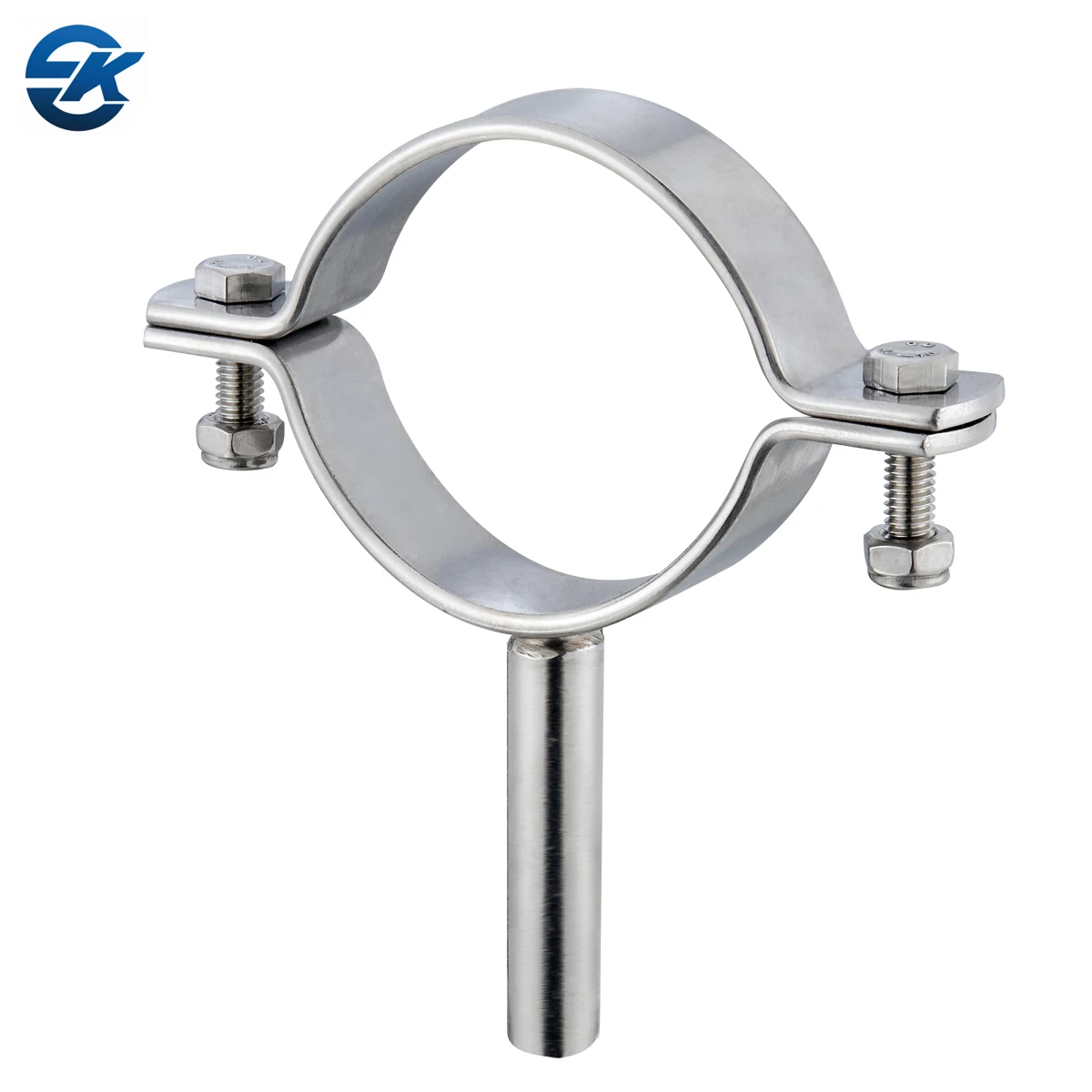 Sanitary Stainless Steel Tube Support Clip Bolt Pipe Holder Bracket Two Bolts Bolt Round Pipe Hanger
